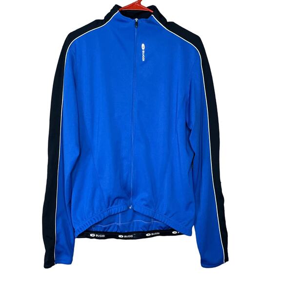 Sugoi Neo Long Sleeve Jersey Full Zip Cycling Jacket Black Blue Size Large - Picture 1 of 10